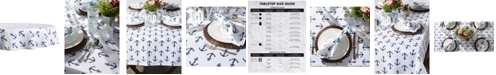 Design Imports Anchors Print Outdoor Tablecloth, 60" Round